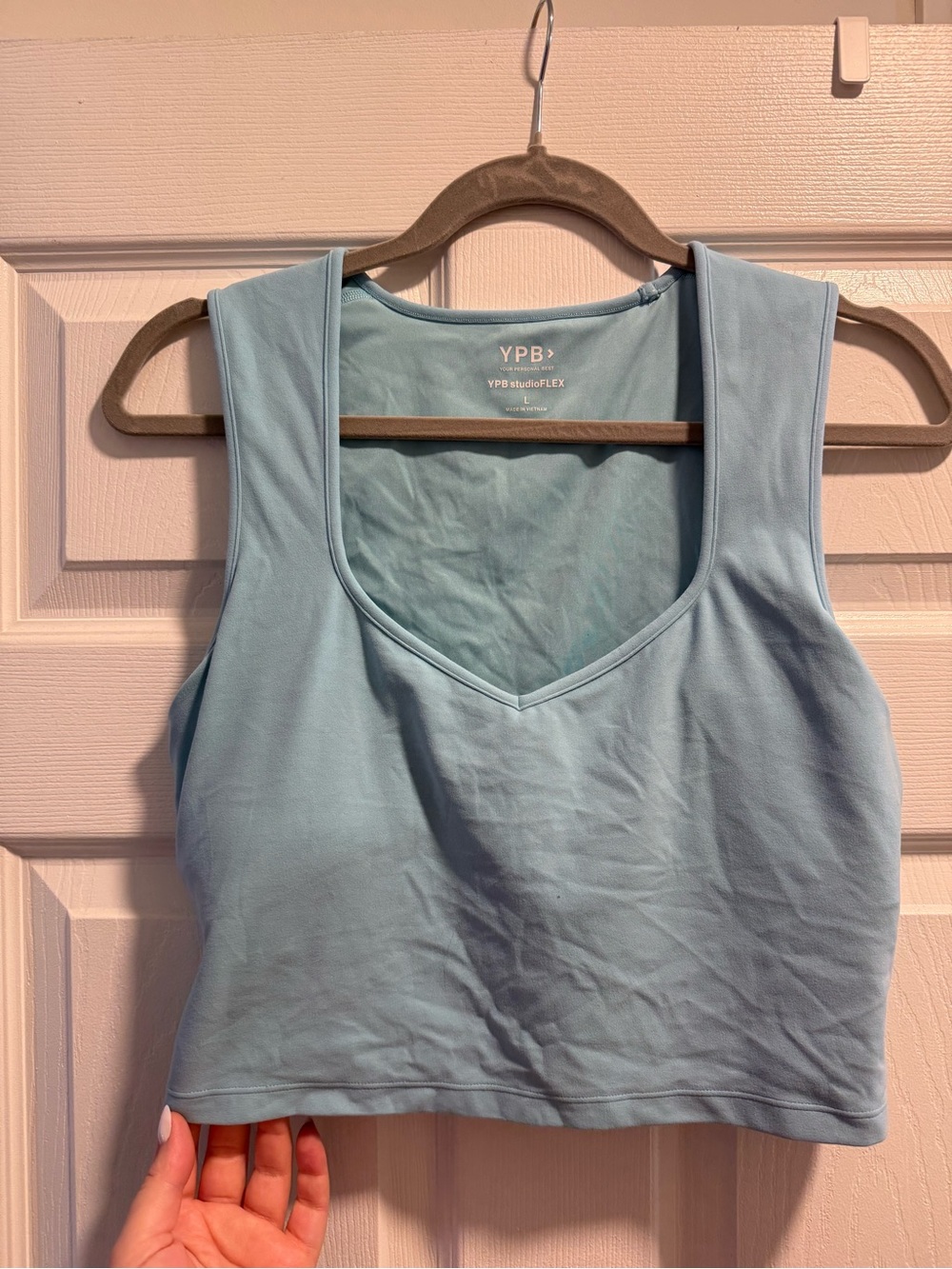 Abercrombie Light Blue YPB V-Neck Crop active Tank Top